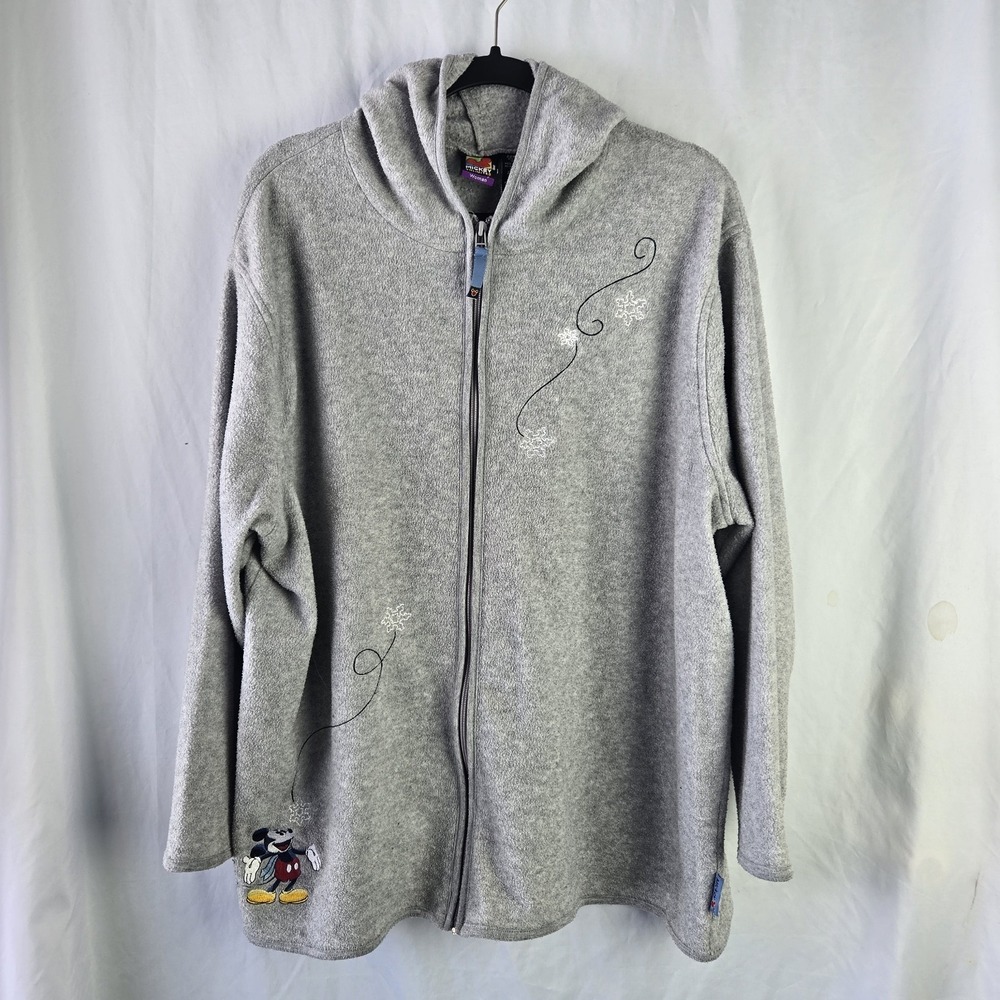 Vintage Mickey Unlimited Woman 22W /24W Fleece Jacket Snowflakes‎ Embroidered